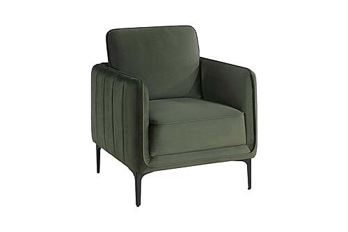 F1946 Velvet Accent Chair Dark Green by Poundex
