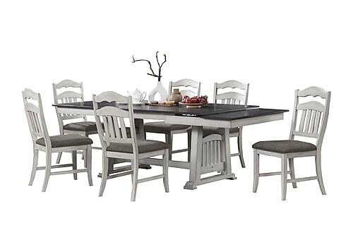 F2523 Wood Dining Table Antique White by Poundex