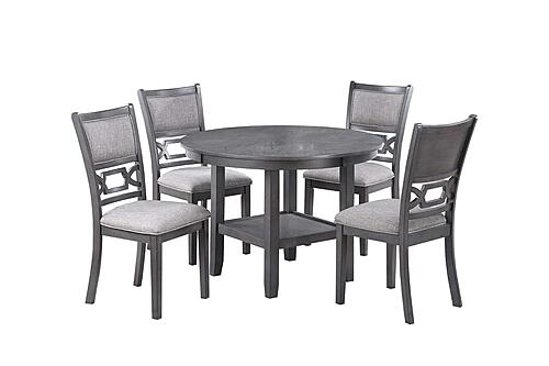 F2640 Wood 5-Piece Dining Set Gray by Poundex