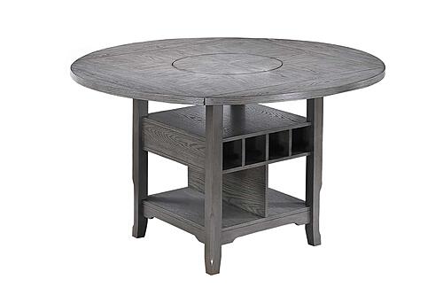 F2700 Wood Counter Height Dining Table Gray by Poundex