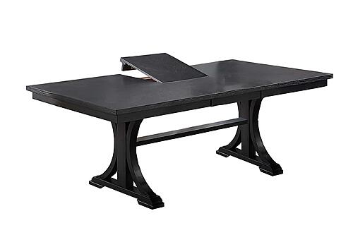 F2703 Wood Dining Table w/Built in Leaf Charcoal by Poundex