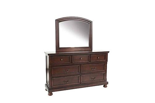 F4347 Wood 7-Drawer Dresser Antique Cherry by Poundex