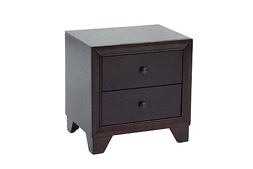 F4861 Wood 2-Drawer Nightstand Dark Merlot by Poundex