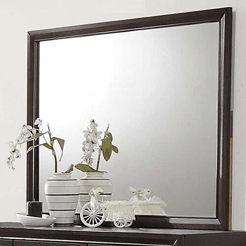 F4862 Wooden Frame Mirror Dark Merlot by Poundex