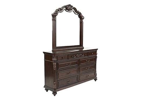 F4928 Wood 9-Drawer Dresser Antique Cherry by Poundex