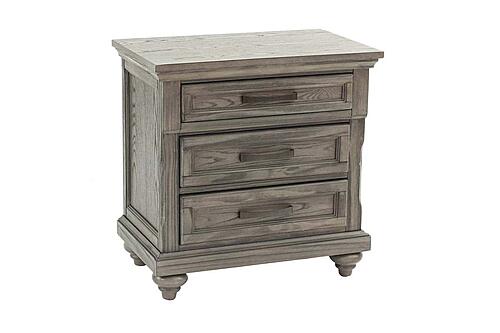 F5501 Wood 3-Drawer Nightstand Gray by Poundex