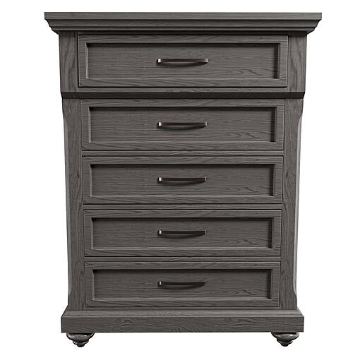 F5504 Wood 5-Drawer Chest Gray by Poundex