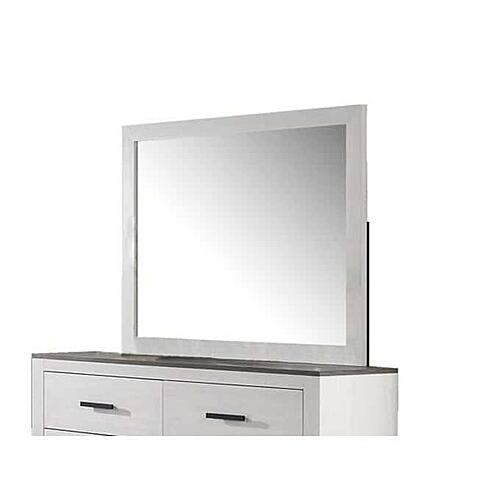 F5522 Wooden Frame Mirror Whitewash by Poundex
