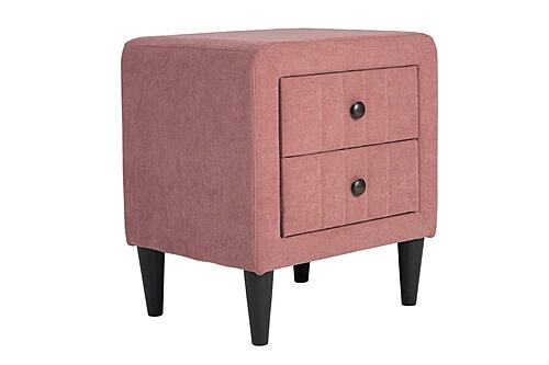 F5556 Fabric Upholstered 2-Drawer Nightstand Pink by Poundex