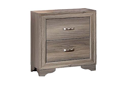 F5576 Wood 2-Drawer Nightstand Grayish Brown by Poundex