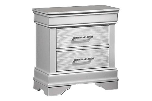 F5581 Wood 2-Drawer Nightstand White by Poundex