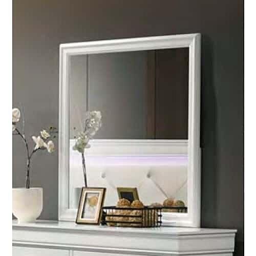 F5582 Wooden Frame Mirror White by Poundex