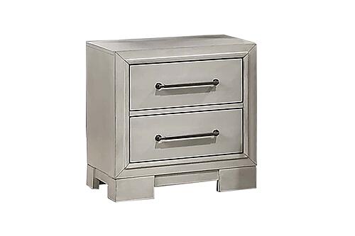 F5606 Wood 2-Drawer Nightstand Antique White by Poundex