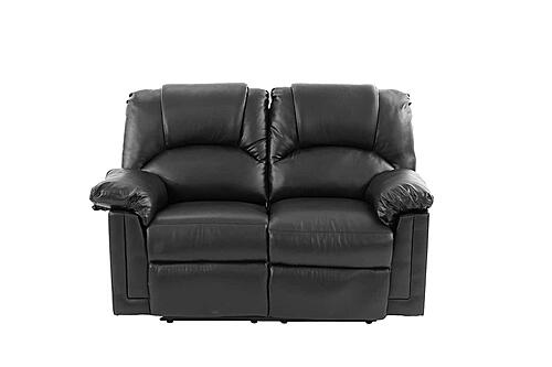 F6671 Bonded Leather Reclining Loveseat Black by Poundex