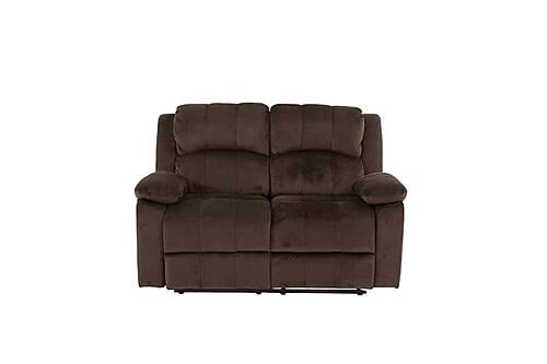 F6711 Padded Suede Reclining Loveseat Chocolate by Poundex