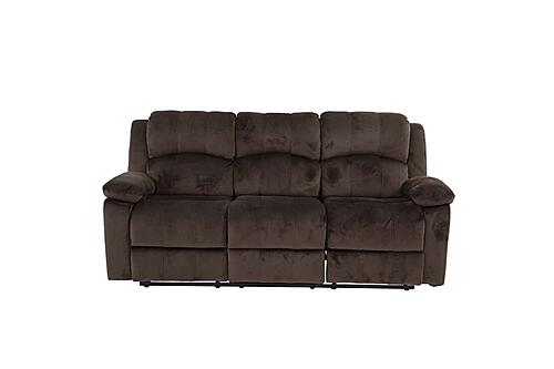 F6712 Padded Suede Reclining Sofa Chocolate by Poundex