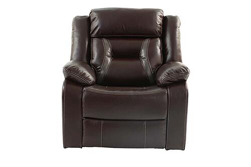 F6796 Gel Leatherette Glider Reclining Chair Dark Brown by Poundex