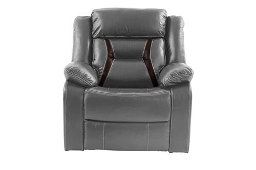 F6799 Gel Leatherette Glider Reclining Chair Gray by Poundex