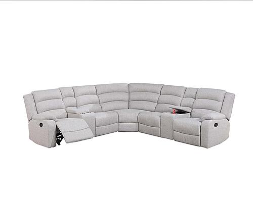 F8110 Fabric 3-Piece Manual Motion Sectional Sofa Set Sincere Bone by Poundex