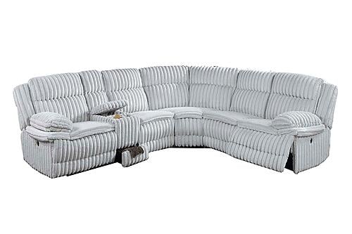 F8132 Fabric Manual Sectional Sofa Set Light Gray by Poundex