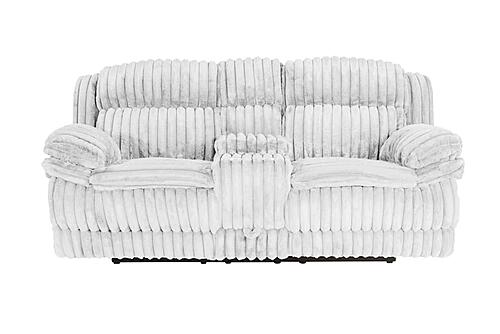 F8142 Fabric Reclining Loveseat Light Gray by Poundex