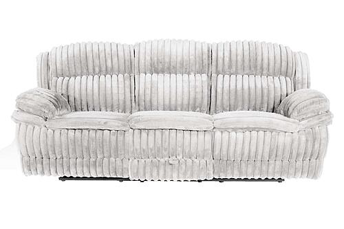 F8143 Fabric Reclining Sofa Light Gray by Poundex