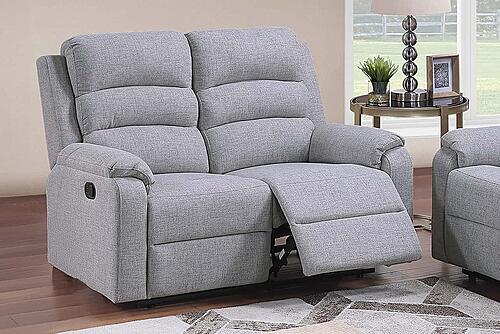 F8148 Fabric Reclining Loveseat Sincere Bone by Poundex