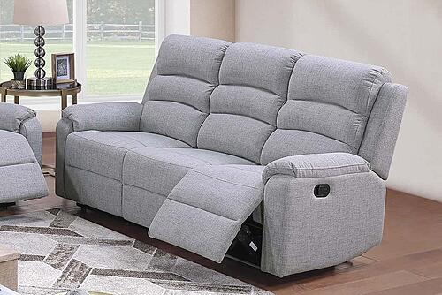 F8149 Fabric Reclining Sofa Sincere Bone by Poundex