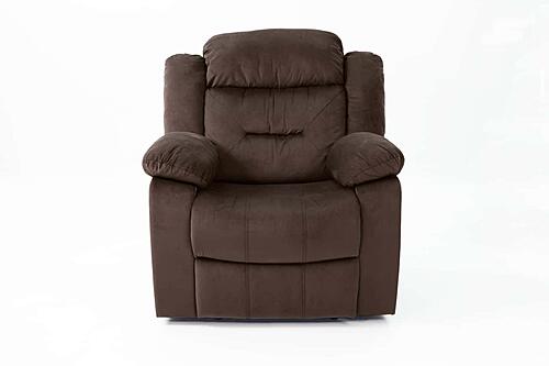 F8157 Velvet Reclining Chair Chocolate by Poundex