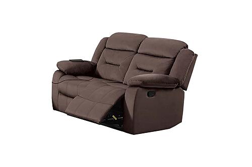 F8158 Velvet Reclining Loveseat Chocolate by Poundex