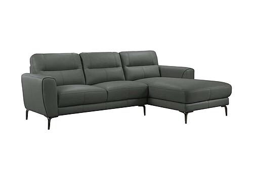 F8425 Leather 2-Piece Sectional Sofa Set Anthracite by Poundex