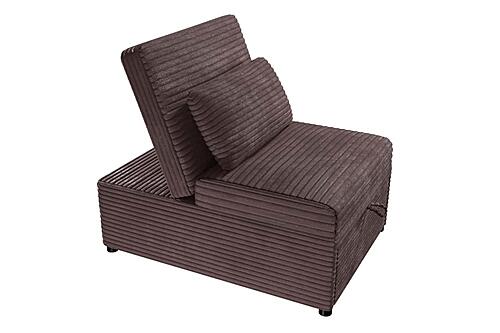 F8550 Fabric Convertible Sofa w/Pull-Out Bed Chocolate by Poundex