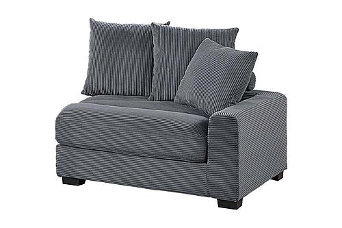 F8592 Fabric Right Arm Facing Chair Dark Gray by Poundex