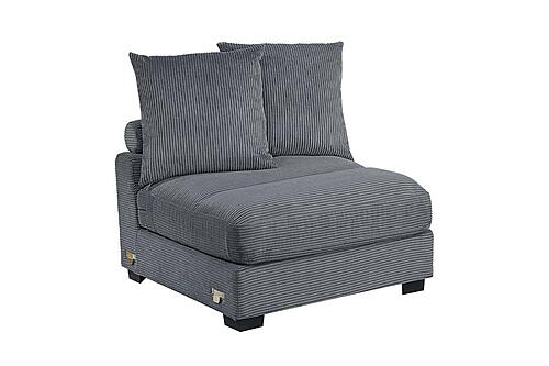 F8593 Fabric Armless Chair Dark Gray by Poundex