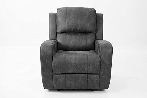F8781 Leather-Like Fabric Reclining Chair Smoke by Poundex
