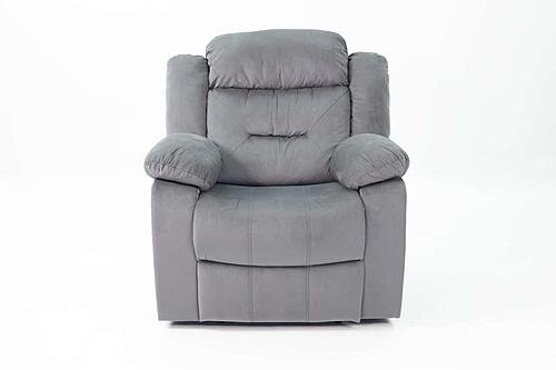 F8794 Velvet Reclining Chair Dark Gray by Poundex