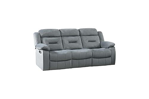F8796 Velvet Reclining Sofa Dark Gray by Poundex