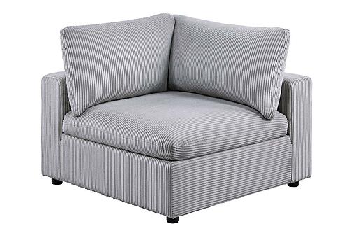 F8894 Fabric Corner Sofa Light Gray by Poundex