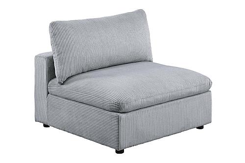 F8895 Fabric Armless Chair Light Gray by Poundex