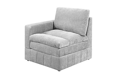 F8977 Morgan Fabric Right Arm Facing/Left Arm Facing One Arm Chair Granite by Poundex