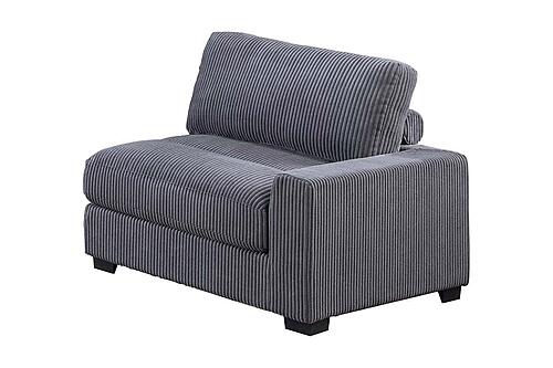 F8992 Fabric Right Arm Facing Chair Gray by Poundex