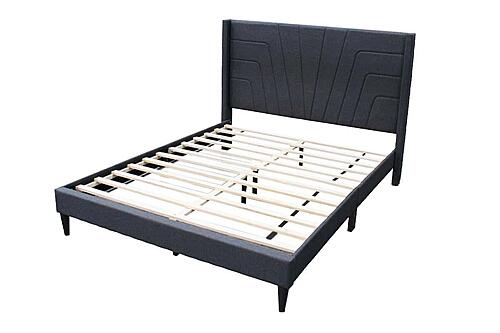 F9625Q Fabric Upholstered Queen Bed Charcoal by Poundex