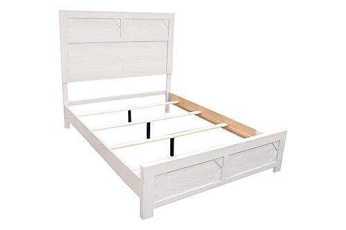 F9626Q Wood Queen Bed White by Poundex