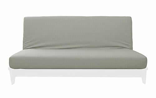 Sachi Light Gray Linen-Like Texture Futon Cover by Prestige