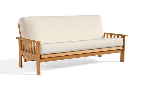 Futon Frame - Front-Closing Eco-Friendly Hardwood - Taurus Oakwood by Comfort Pure