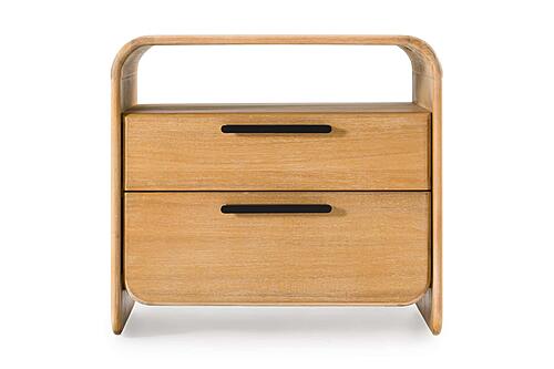 Dresden - Modern Natural Acacia 2-Drawer Nightstand by VIG Furniture