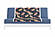 Japanese Printed Futon Cover - Fan (Navy & White)