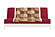 Japanese Printed Futon Cover - Geometric (Burgundy & White)