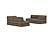 CozyPad Sleeper Sofa L-Shape with Arms Esina Cedar Brown by Innovation Living