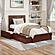 Canyon Twin XL Platform Bed w/Matching Footboard & Set of 2 Storage Drawers by Atlantic